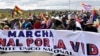 Supporters of Bolivia's former President Evo Morales take part in a march against the government of Luis Arce and to denounce the country's current economic crisis, on the La Paz-Oruro highway, near the town of Ayo Ayo, Bolivia, Jan. 11, 2025.