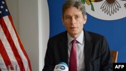 US Assistant Secretary of State for Democracy, Human Rights and Labor Tom Malinowski speaks during a press conference, on April 2, 2016 in Bujumbura. 