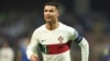 El atacante portugués Cristiano Ronaldo reacciona tras anotar un gol en el partido contra Bosnia-Herzegovina por las eliminatorias de la Eurocopa, el 16 de octubre de 2023, en Zenica. 