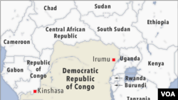 Ramani ya wilaya ya DRC ya Irumu.