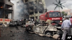 The site of one of the explosions after several explosions killed at least 40 people and injured dozens in Reyhanli, near Turkey's border with Syria, May 11, 2013.