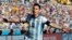 Argentina's Lionel Messi celebrates after scoring during the group F World Cup soccer match between Argentina and Iran at the Mineirao Stadium in Belo Horizonte, Brazil, June 21, 2014. 