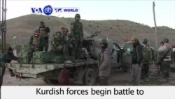 VOA60 World - Iraq: Backed by U. S. airstrikes, Kurdish forces begin battle to reclaim northern town of Sinjar.