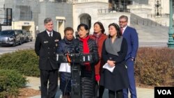 民主黨聯邦眾議員趙美心（Rep. Judy Chu, D-CA）2月28日在國會山前召開記者會，呼籲各界防疫當前停止散播仇視亞裔言論。