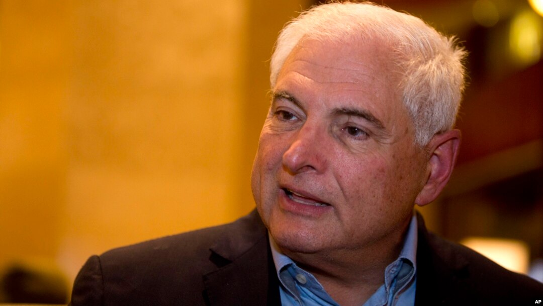 FILE - Panama's former President Ricardo Martinelli answers questions during an interview at a hotel in Guatemala City, Jan. 28, 2015. 