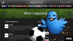 Desde la página del Mundial 2010 en Twitter se pueden buscar todos los tweets clasificados según el partido o equipo.