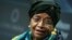 FILE - President of Liberia, Ellen Johnson Sirleaf speaks at the 2016 Concordia Summit at the Grand Hyatt New York, in New York City, Sept. 20, 2016. 