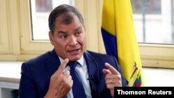 El expresidente de Ecuador Rafael Correa durante una entrevista que tuvo lugar en Bruselas, Bélgica, el pasado 8 de septiembre.
