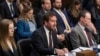 FILE - Nick Pickles, center, then-public policy director for Twitter, testifies before the Senate Commerce, Science and Transportation Committee on Sept. 18, 2019, on Capitol Hill in Washington. Pickles said on Nov. 20, 2024, that he is joining the company Tools for Humanity.