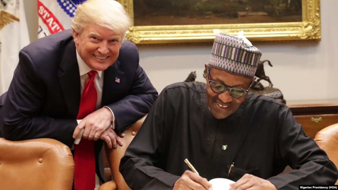 Shugaba Buhari Tare Da Shugaba Trump A Fadar White House