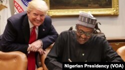 Shugaba Buhari Tare Da Shugaba Trump A Fadar White House