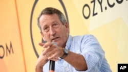 FILE - Republican politician Mark Sanford speaks at OZY Fest in Central Park on July 21, 2018, in New York. 