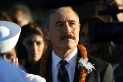 FILE - Retired Adm. Harry Harris, the U.S. Ambassador to South Korea, attends a ceremony to mark the 78th anniversary of the Japanese attack on Pearl Harbor, Dec. 7, 2019 at Pearl Harbor, Hawaii.