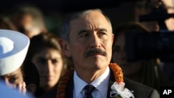 FILE - Retired Adm. Harry Harris, currently the U.S. ambassador to South Korea, attends a ceremony to mark the 78th anniversary of the Japanese attack on Pearl Harbor, Dec. 7, 2019 at Pearl Harbor, Hawaii. 