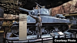 The M4 Sherman tank was the iconic American tank of World War II. It was employed in all theaters of operation where its reliability and mobility allowed it to spearhead armor attacks, provide infantry support or serve as artillery.