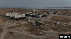 A drone view shows the village of Ulken in the Almaty Region, Kazakhstan, Oct. 5, 2024. Ulken was selected as the most preferred location for the construction of a nuclear power plant.