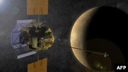 Simulacija prilaza sonde Mesindžer planeti Merkur