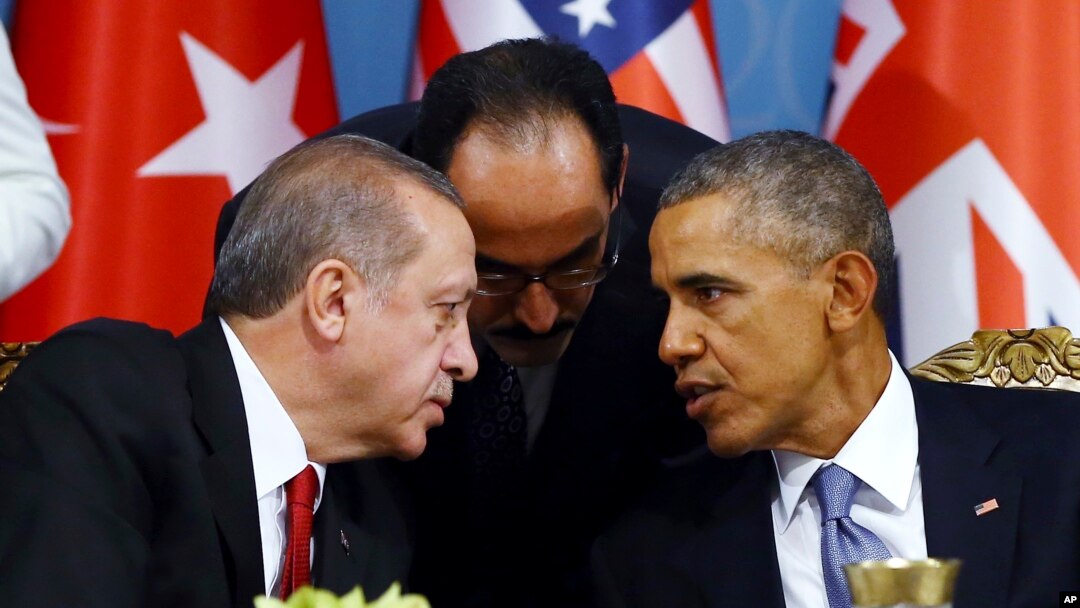 Tổng thống Mỹ Barack Obama và Tổng thống Thổ Nhĩ Kỳ Recep Tayyip Erdogan tại một phiên họp của Hội nghị thượng đỉnh G-20 ở Antalya, Thổ Nhĩ Kỳ, ngày 15/11/2015.
