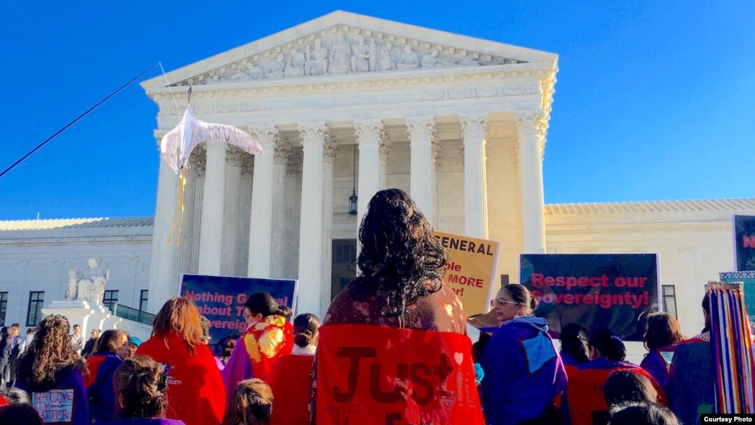 FILE - Native women rallied at the U.S. Supreme Court on December 7, 2015, to call attention to high rates of violence in Indian Country. Photo by Indianz.Com