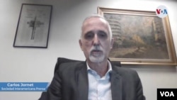 Carlos Jornet, presidente de la Comisión de Libertad de Prensa de la SIP. Toma de pantalla de entrevista con la VOA el 12 de agosto de 2021.