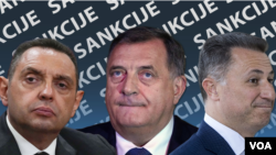 Ilustracija Glasa Amerike: Aleksandar Vulin, Milorad Dodik i Nikola Gruevski.