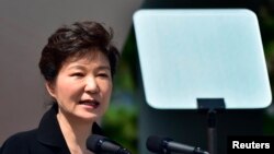 Presiden Korea Selatan Park Geun-hye dalam sebuah pidato. (Foto: Dok)