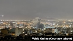 تصویر دریافتی وحید آنلاین از دود ناشی از انفجار در شمال شرق تهران در بامداد دوشنبه سوم فروردین