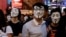 Участники протестов в Гонконге во время празднования Хеллоуина, 31 октября 2019 года