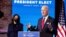 El presidente electo, Joe Biden, junto a la viucepresidenta electa, Kamala Harris, anuncia en Wilmington, Delaware, el viernes 15 de enero de 2021 su ambicioso plan de vacunación masiva contra el COVID-19 en EE.UU.