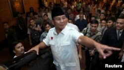 FILE - Indonesian presidential candidate Prabowo Subianto.