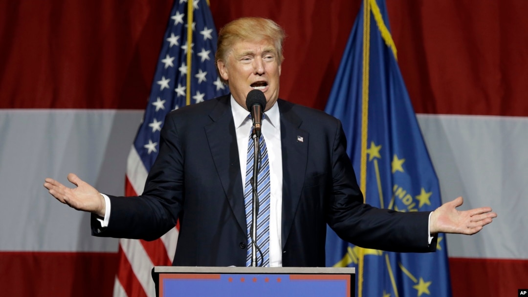 Kandidat presiden partai Republik Donald Trump berbicara di Westfield, negara bagian Indiana. (Foto: dok.)