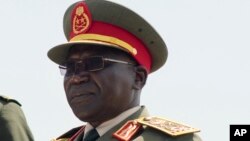 FILE - South Sudan's former army chief, Paul Malong. On Sept. 6, 2017, the Trump administration imposed sanctions on two senior members of South Sudan's government and army chief, Paul Malong.