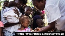 Des milliers d'enfants risquent de mourir de malnutrition dans le Kasaï, selon les évêques congolais, 26 juin 2018. (Twitter/Unicef Belgique)