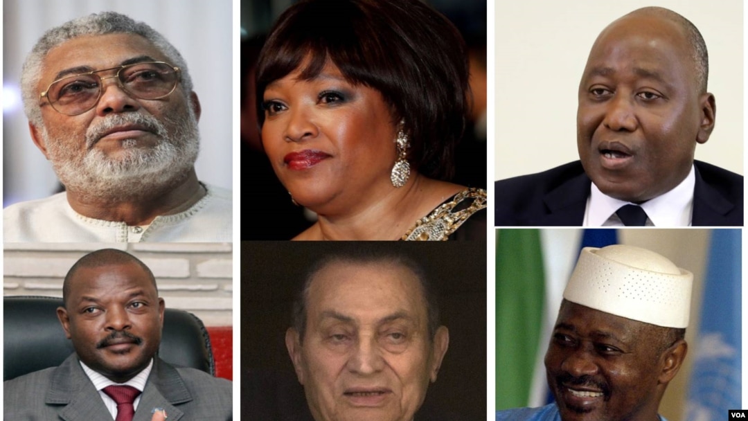 Uva iburyo uja ibubamfu: Jerry Rawlings, Zindzi Mandela, Amadou Gon Coulibaly, Pierre Nkurunziza, Hosni Mubarak, Amadou Toumani Touré...
