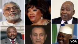 De g. à dr.: Jerry Rawlings, Zindzi Mandela, Amadou Gon Coulibaly, Pierre Nkurunziza, Hosni Mubarak, Amadou Toumani Touré.