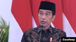 Presiden Jokowi meresmikan berdirinya Bank Syariah Indonesia di Istana Negara, Jakarta, Senin (1/2) (biro Setpres)