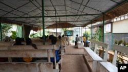 FILE—Women gather at a Doctors Without Borders clinic that provides support for people who have been sexually assaulted in Bangui, Central African Republic, March 11, 2024.