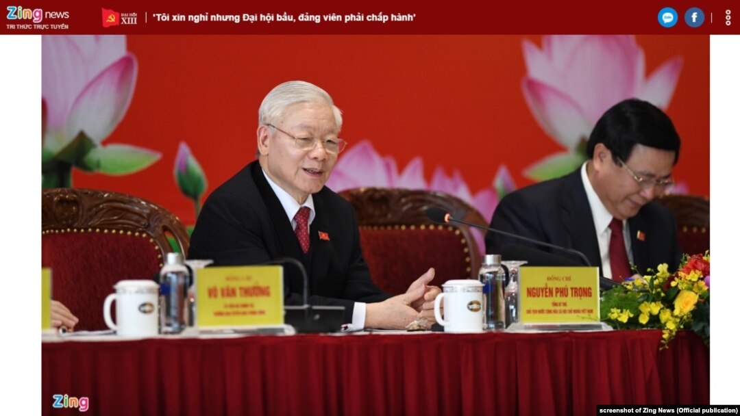 Tổng Bí thư Đảng CS VN Nguyễn Phú Trọng tại họp báo hôm 1/2/2021.