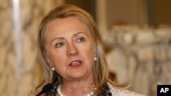 U.S. Secretary of State Hillary Rodham Clinton delivers a speech after meeting Peru's President Ollanta Humala in Lima, Peru, Monday, Oct. 15, 2012.