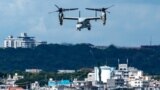 FILE - A U.S. military Osprey aircraft is pictured at the U.S. Marine Corps Air Station Futenma in the center of the city of Ginowan, Okinawa prefecture, Japan, Aug. 23, 2022.