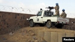 Des Casques bleus dans la base de la Minusma, à Kidal, Mali, le 22 juillet 2015. 