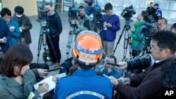 Team Leader of the Japan Disaster Relief Team Yukio Numata speaks to the media about search operations in the aftermath of the earthquake in Christchurch, March 3, 2011