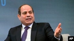 FILE: Egyptian President Fattel al-Sisi, who is being challenged in the upcoming presidential election by opposition MP Ahmed al-Tantawi, whose two uncles have been arrested. Taken Dec. 14, 2022.