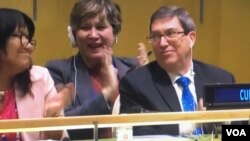 Les Nations Unies ont voté en faveur de la résolution cubaine appelant à la levée de l'embargo commercial américain et n'ont pas approuvé 8 amendements proposés par les États-Unis, le 1er novembre 2018.