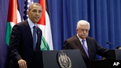 Predsednik Barak Obama na konferenciji za novinare sa palestinskim predsednikom Mahmudom Abasom