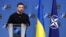 უკრაინის პრეზიდენტი ნატოში გამართულ პრესკონფერენციაზე. 17 ოქტომბერი, 2024 წ. ბრიუსელი, ბელგია. 