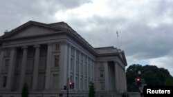 FILE- The U.S. Treasury building is seen in Washington, D.C. 