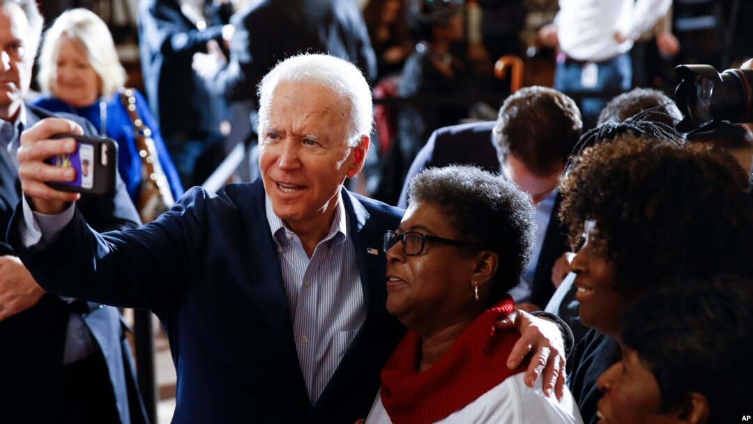 Democratic presidential candidate former Vice President Joe Biden meets with attendees during a campaign event, Feb. 26, 2020, Charleston, S.C.