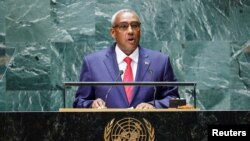 Ethiopia's Deputy Prime Minister Demeke Mekonnen Hassen addresses the 78th Session of the U.N. General Assembly in New York City, U.S., September 23, 2023.