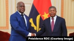 Félix Tshisekedi e João Lourenço em Luanda, 5 fevereiro 2019